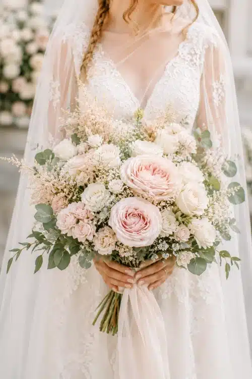 Mujer con ramo de novia La sabika